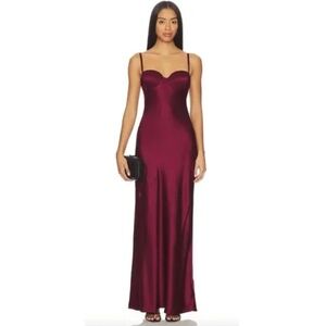 L'AGENCE Sayla Bias Cut Maxi Silk Dress